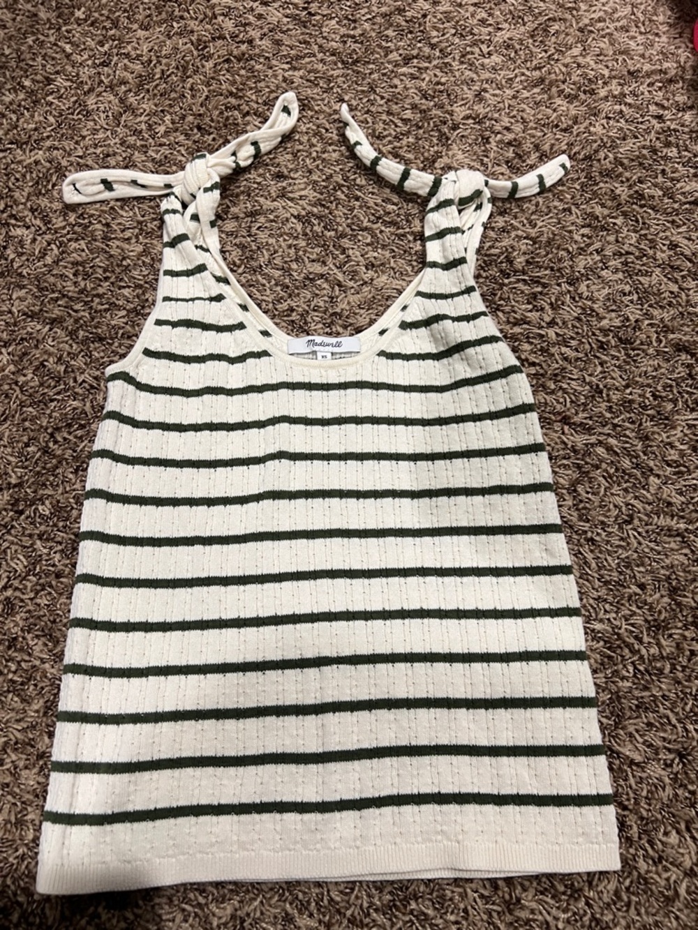 Madewell ribbed tie strap knit tank sz XS